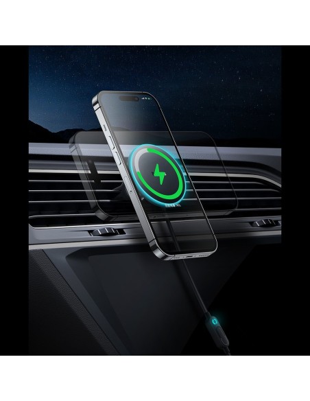 
Indukcinis automobilinis įkroviklis MagSafe 15W USB 25W tinkleliui, juodas

