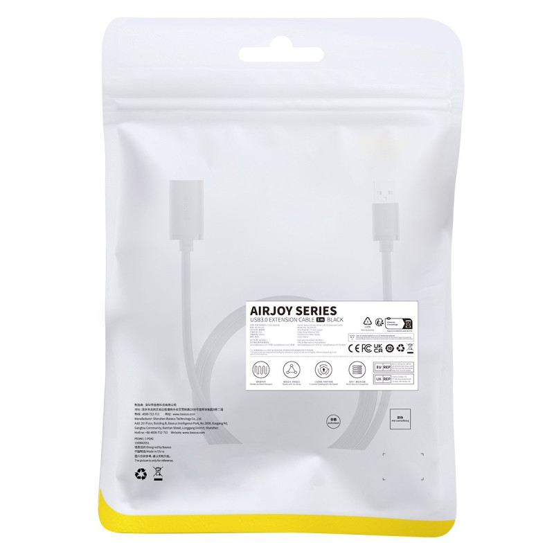 USB 2.0 ilgintuvas 1,5 m juodas