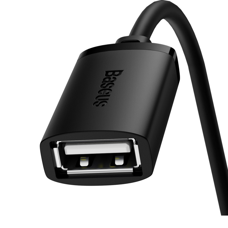 USB 2.0 ilgintuvas 0,5 m juodas