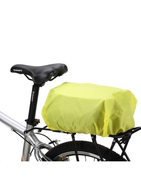 Universalus uždangalas nuo lietaus su elastine juostele dviračio krepšio kuprinei žalia
