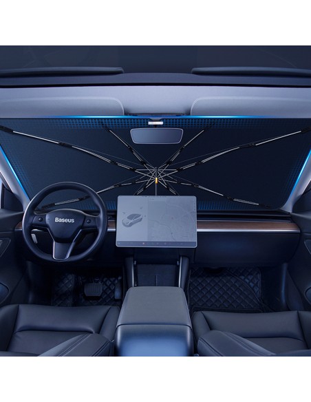 
Šviesą atspindintis priekinio stiklo skėtis nuo saulės CoolRide automobiliui 131x69cm juodas
