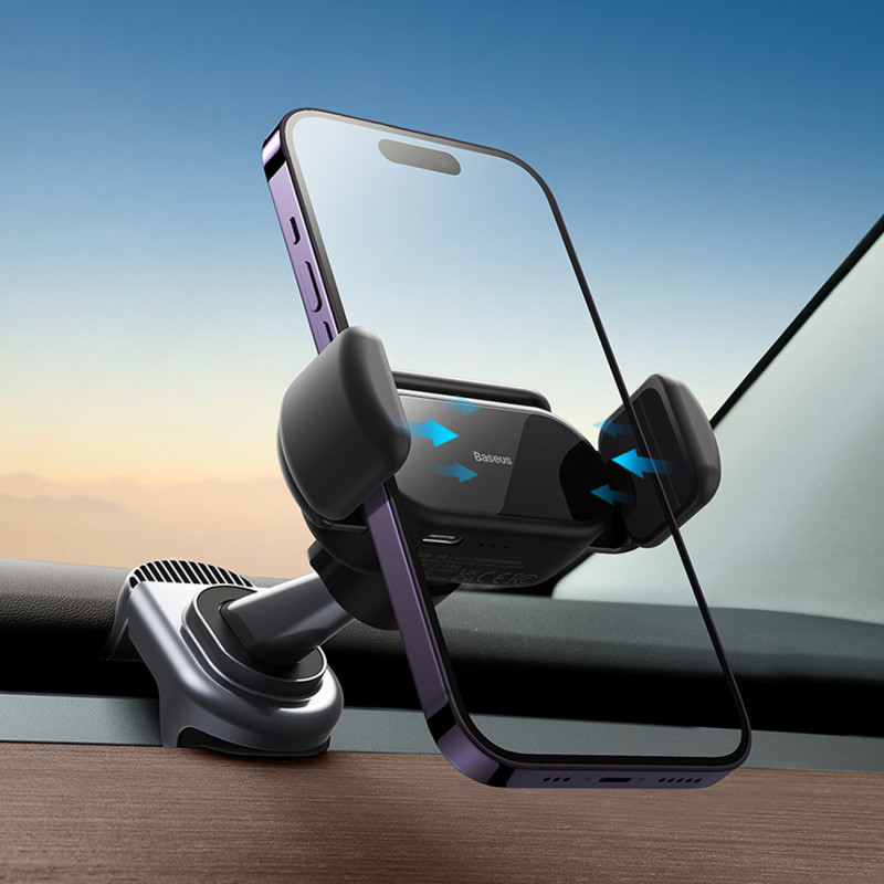 Automobilinis laikiklis su saulės kolektoriumi, skirtas Tesla Model 3 / Y T-Space juodas