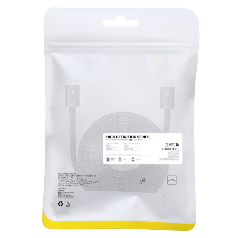 „DisplayPort 8K 60Hz High Definition“ serijos kabelis, 5 m juodas