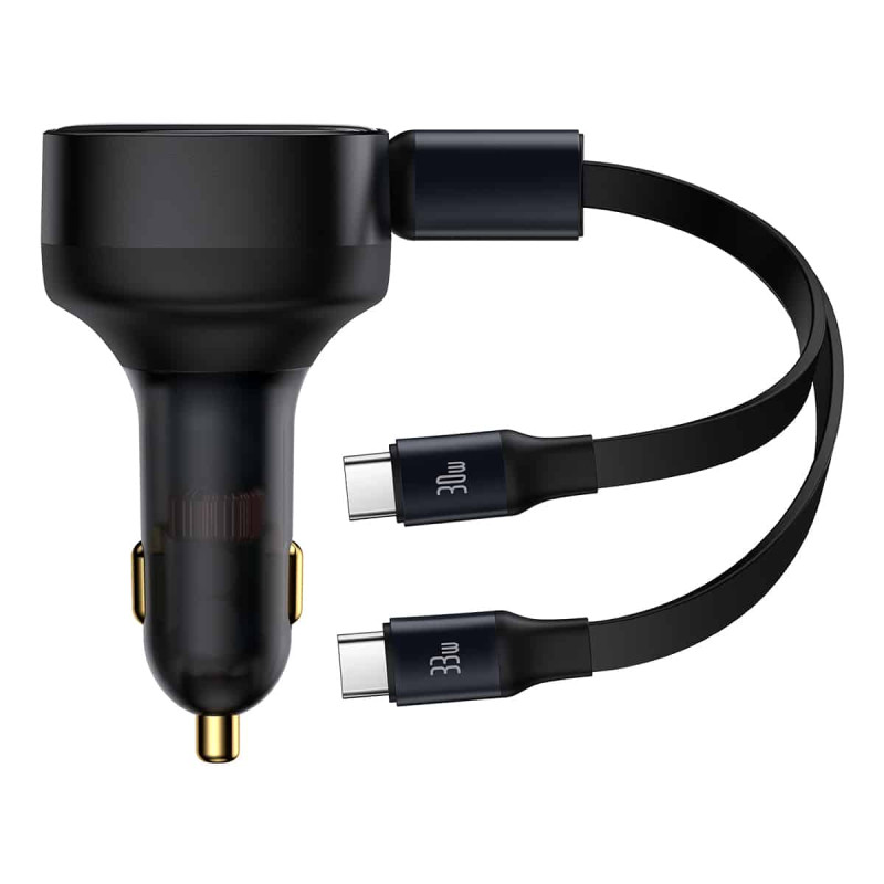 
2in1 Automobilinis įkroviklis 33W 2x USB-C Enjoyment juoda
