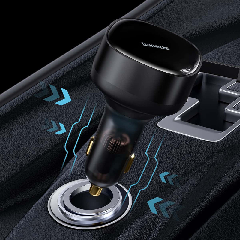 2in1 Automobilinis įkroviklis 33W 2x USB-C Enjoyment juoda