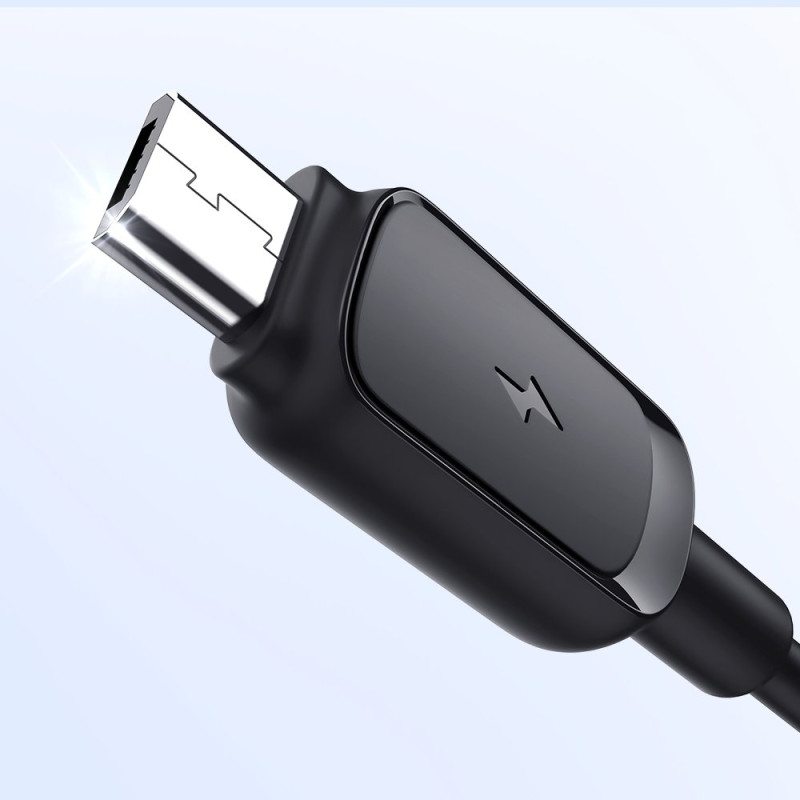 Kabelis microUSB - USB 2.4A 480Mbps 2m juodas