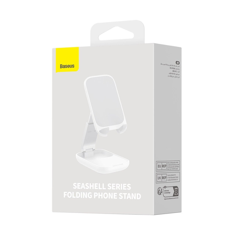 Seashell serijos reguliuojamas telefono stovas, baltas