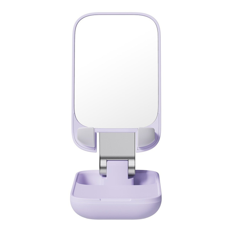 2 viename Reguliuojamas stovas telefono stovas su veidrodžiu Seashell Series violetinė