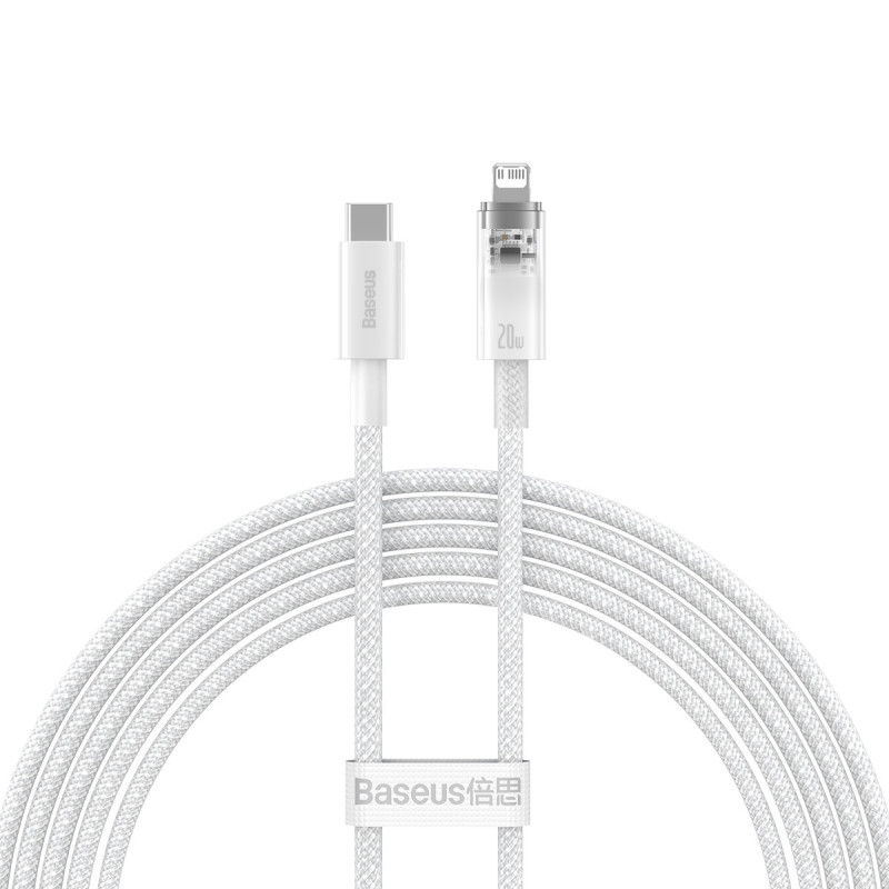 
Pintas kabelis iPhone Explorer Series USB-C - Lightning 20W 2m baltas
