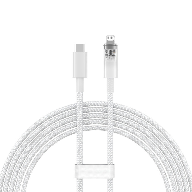 Pintas kabelis iPhone Explorer Series USB-C - Lightning 20W 2m baltas