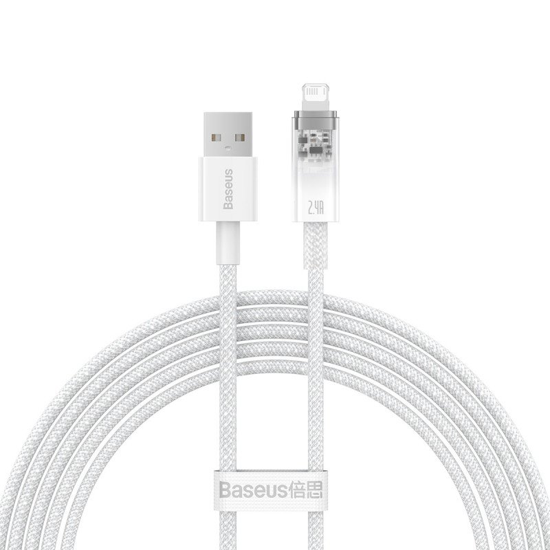 
Pintas kabelis iPhone Explorer Series USB - Lightning 2.4A 2m baltas
