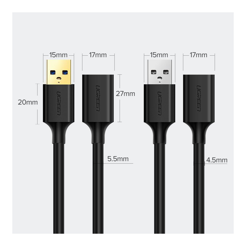 USB 3.0 ilgintuvas 1m juodas