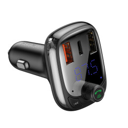 
2in1 Bluetooth siųstuvas + pakrovėjas S-13 Overseas Edition automobiliui, juodas
