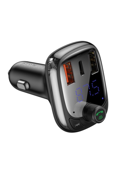 
2in1 Bluetooth siųstuvas + pakrovėjas S-13 Overseas Edition automobiliui, juodas
