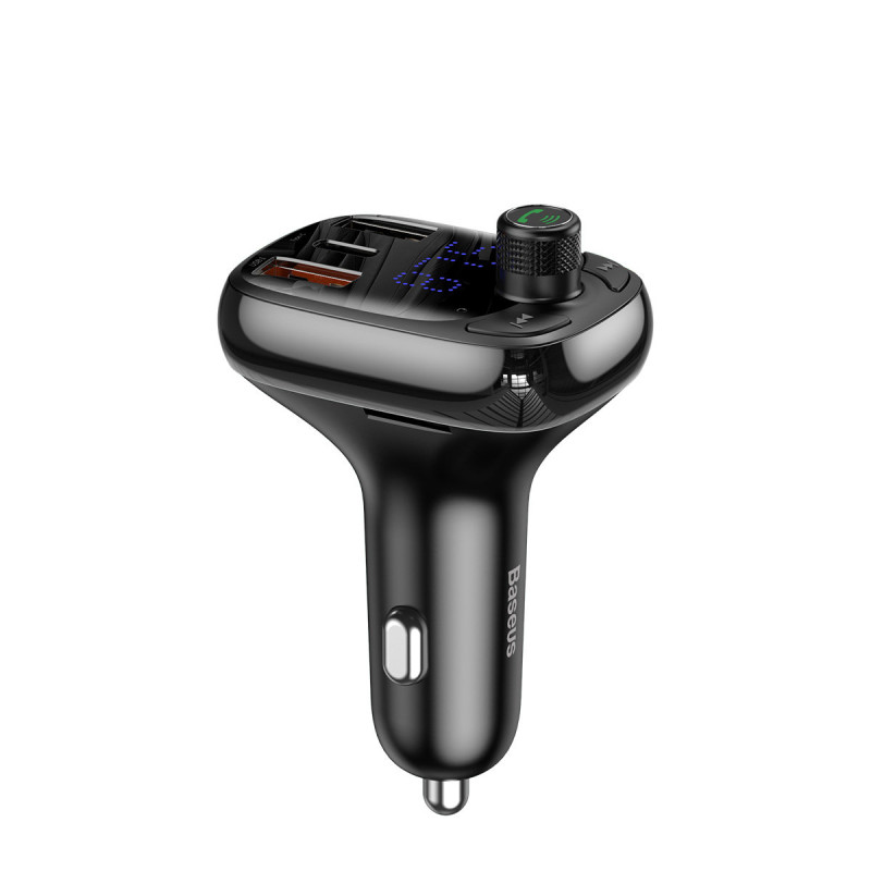 
2in1 Bluetooth siųstuvas + pakrovėjas S-13 Overseas Edition automobiliui, juodas

