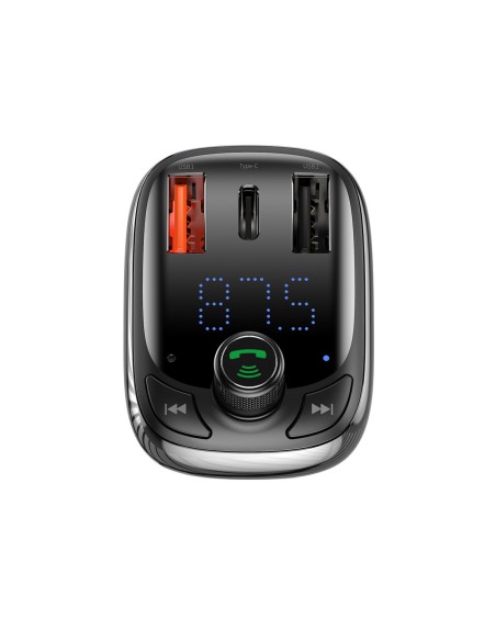 
2in1 Bluetooth siųstuvas + pakrovėjas S-13 Overseas Edition automobiliui, juodas
