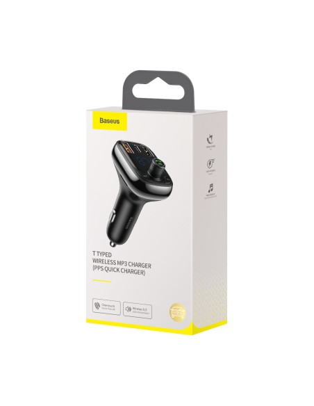 
2in1 Bluetooth siųstuvas + pakrovėjas S-13 Overseas Edition automobiliui, juodas
