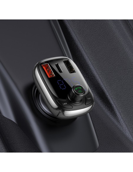 
2in1 Bluetooth siųstuvas + pakrovėjas S-13 Overseas Edition automobiliui, juodas
