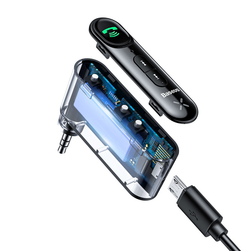Bluetooth AUX automobilinio siųstuvo mini lizdas 3,5 mm Overseas Edition juodas