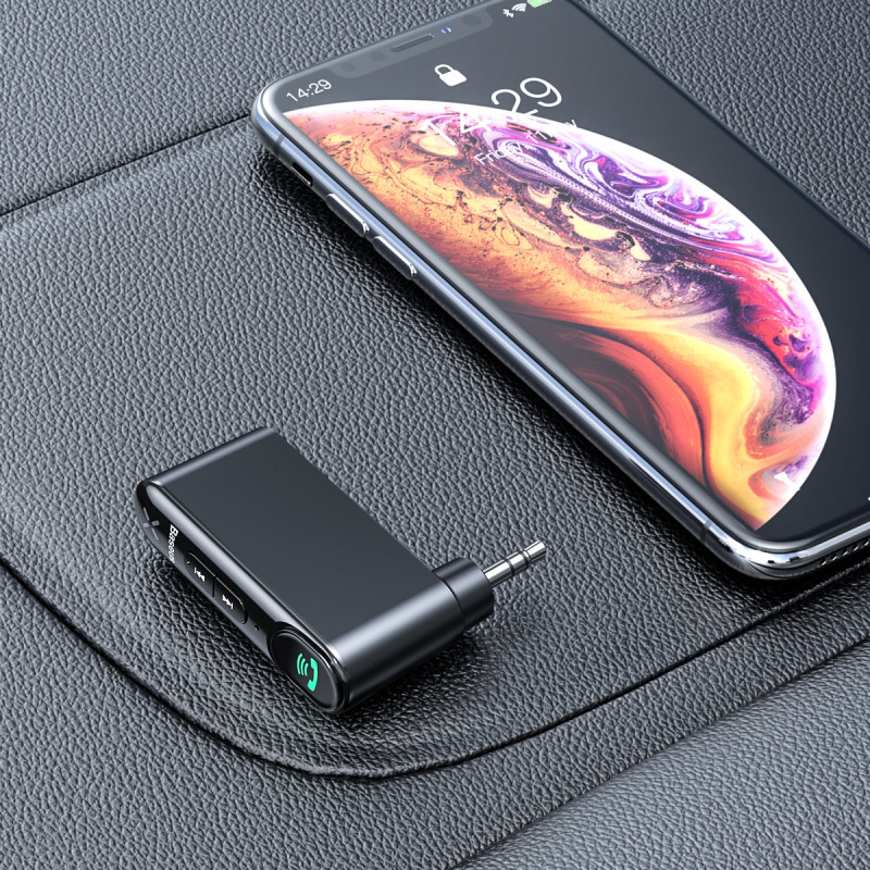 Bluetooth AUX automobilinio siųstuvo mini lizdas 3,5 mm Overseas Edition juodas