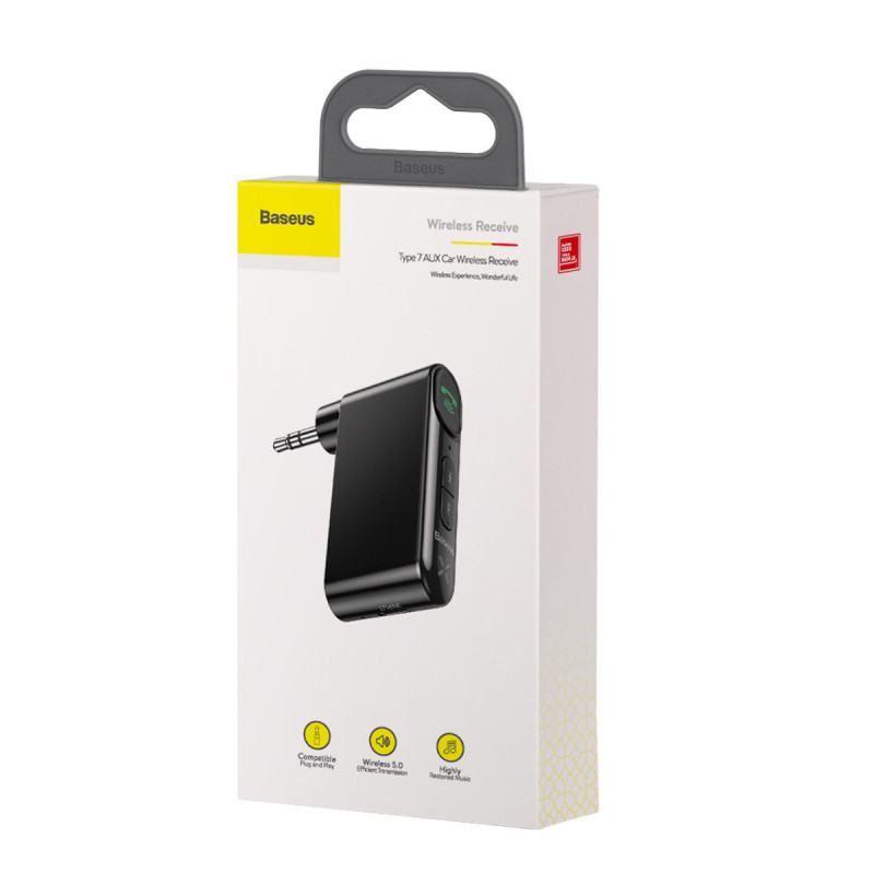 Bluetooth AUX automobilinio siųstuvo mini lizdas 3,5 mm Overseas Edition juodas