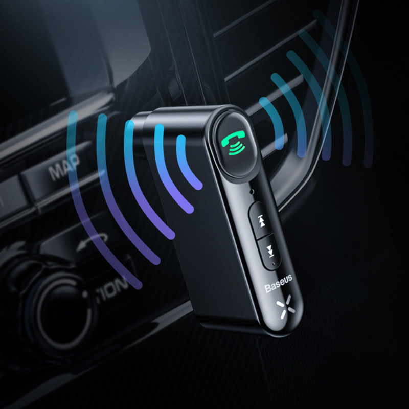 Bluetooth AUX automobilinio siųstuvo mini lizdas 3,5 mm Overseas Edition juodas