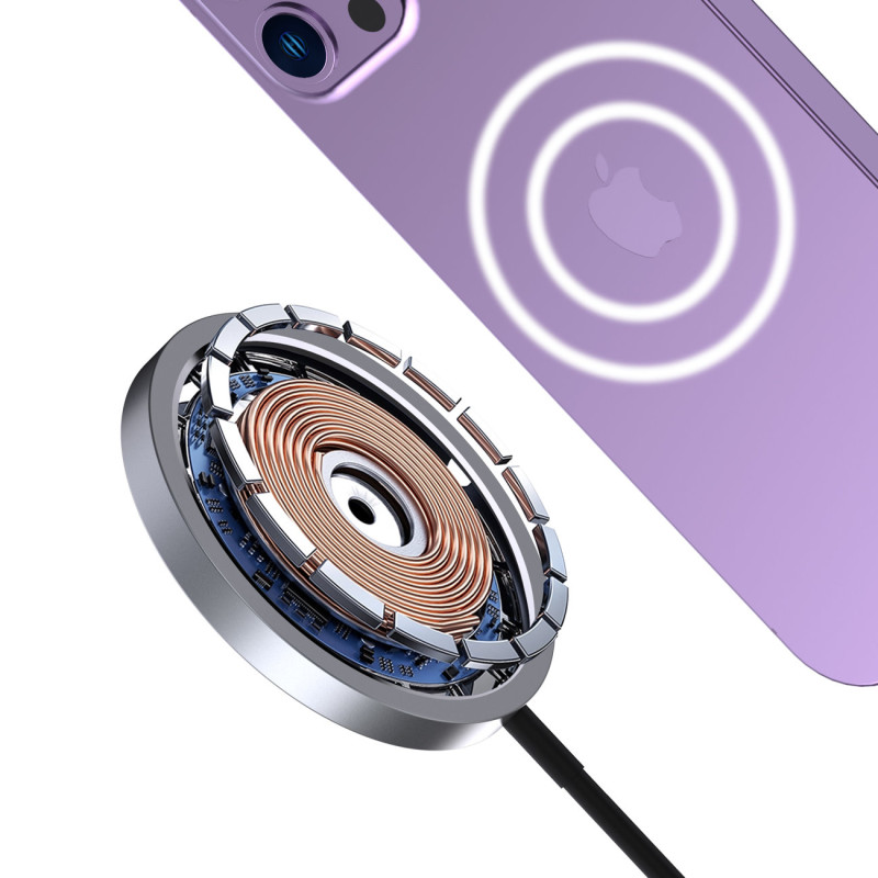 Magnetinis indukcinis įkroviklis MagSafe 15W telefonui, juodas