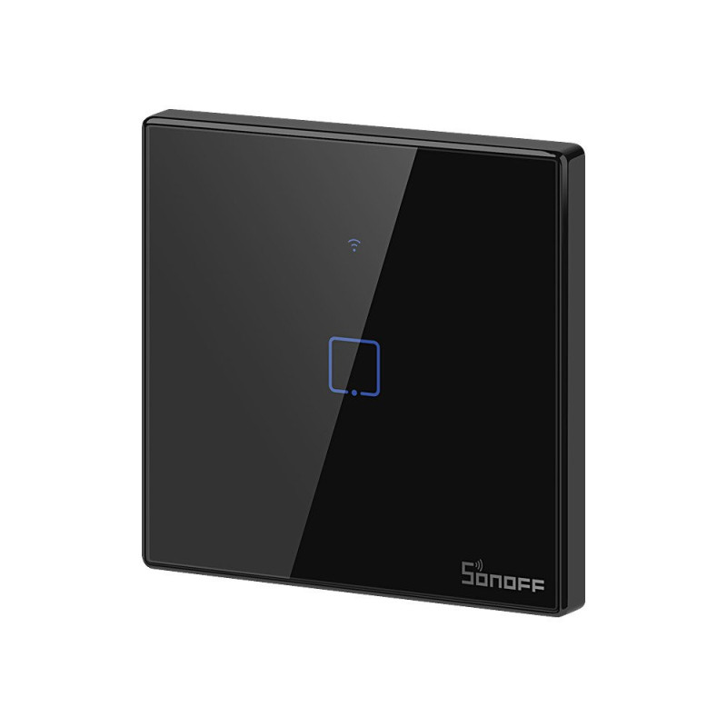 Jutiklinio apšvietimo jungiklio jungiklio mygtukas WiFi 433MHz RF Black T3EU1C-TX