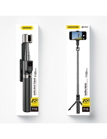 
Asmenukių lazda, teleskopinė asmenukių lazda su trikoju ir BT F18W nuotolinio valdymo pulteliu, juoda
