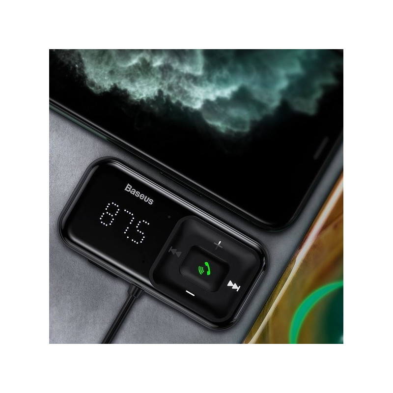Belaidis Bluetooth FM siųstuvas su įkrovikliu S-16 Overseas edition juodas
