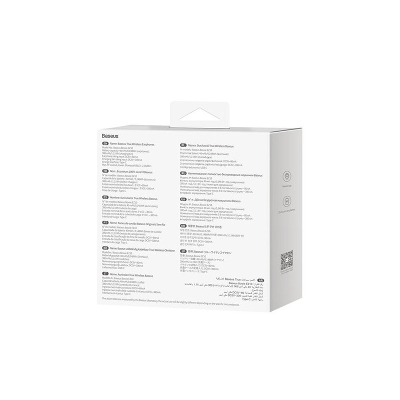 TWS Bluetooth 5.3 Bowie EZ10 belaidės ausinės, juodos