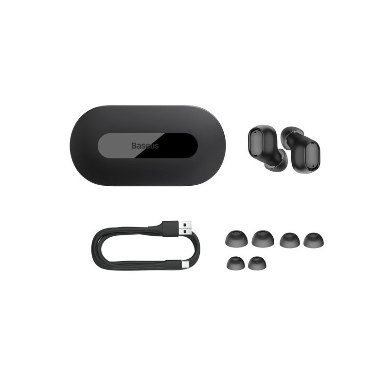 TWS Bluetooth 5.3 Bowie EZ10 belaidės ausinės, juodos