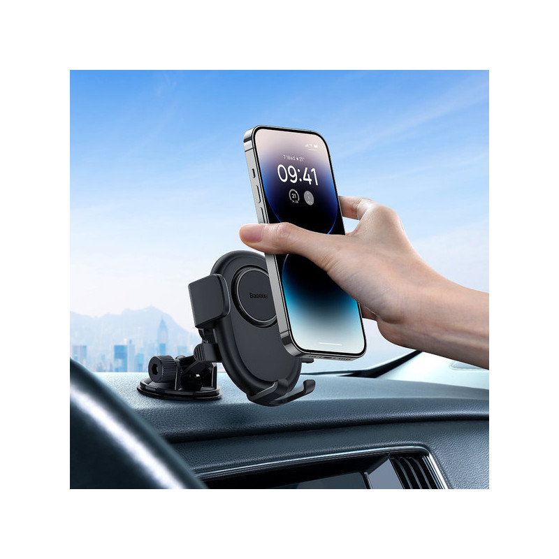 UltraControl Lite serijos juodas automobilio telefono laikiklis