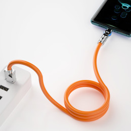 
Stiprus kampinis kabelis, skirtas iPhone USB-C - Lightning 30W 1m 180 rotation oranžinė
