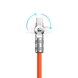 
Stiprus kampinis kabelis, skirtas iPhone USB-C - Lightning 30W 1m 180 rotation oranžinė
