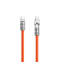 
Stiprus kampinis USB-C – USB-C laidas 120 W 1 m 180 sukimosi oranžinė
