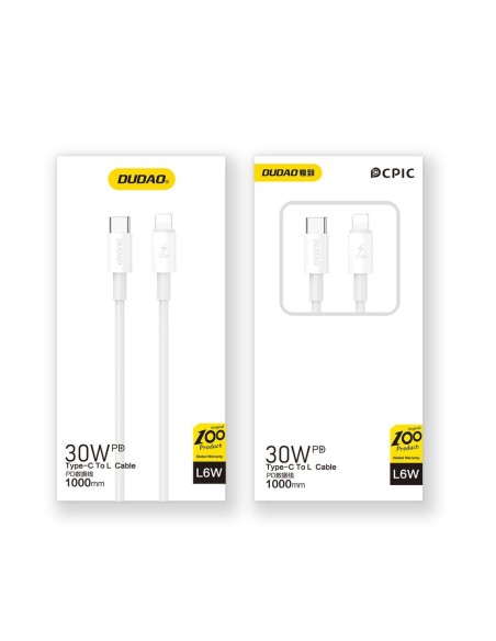 Kabelis iPhone USB-C - Lightning 30W PD 1m baltas
 
Kabelis iPhone USB-C - Lightning 30W PD 1m baltas