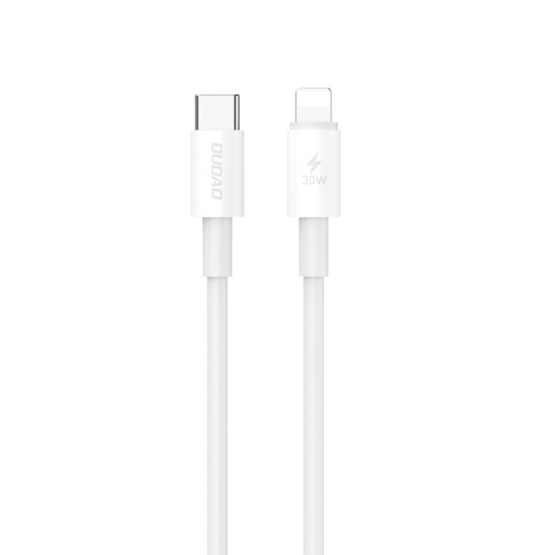 Kabelis iPhone USB-C - Lightning 30W PD 1m baltas