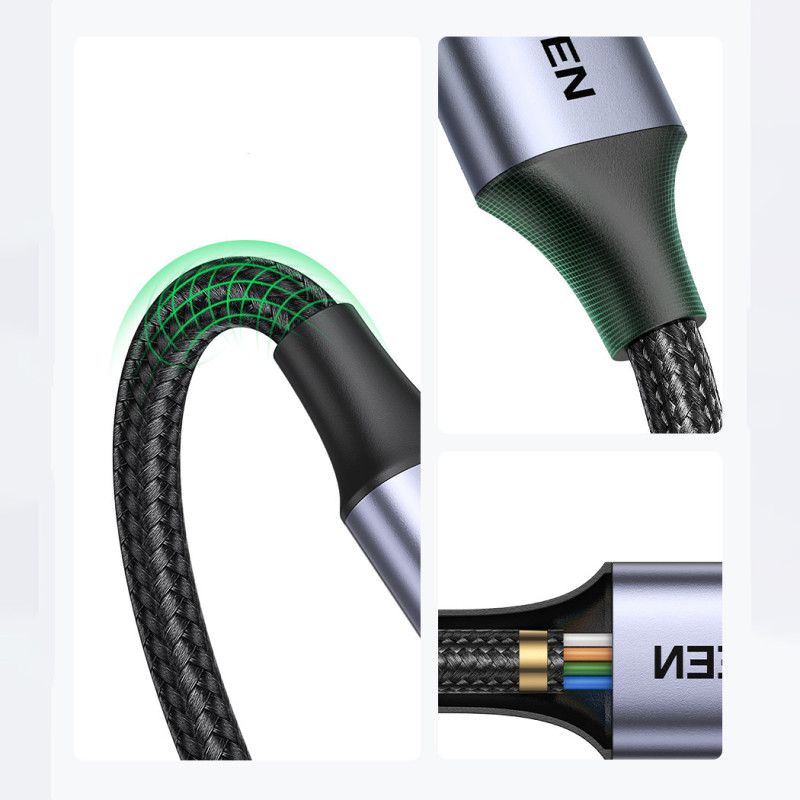 USB-C disko kabelis – microUSB-B 3.0 5Gb/ s 3A 2m pilka