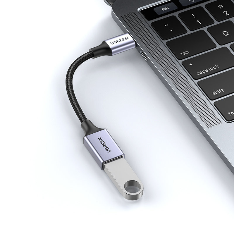 USB į USB-C OTG kabelio adapteris, 15 cm, juodas