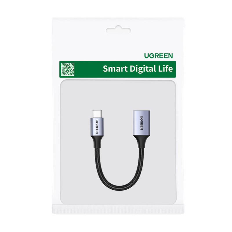 USB į USB-C OTG kabelio adapteris, 15 cm, juodas