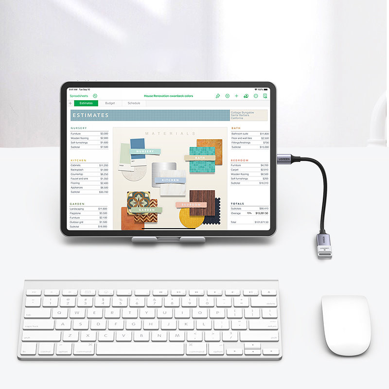 USB į USB-C OTG kabelio adapteris, 15 cm, juodas