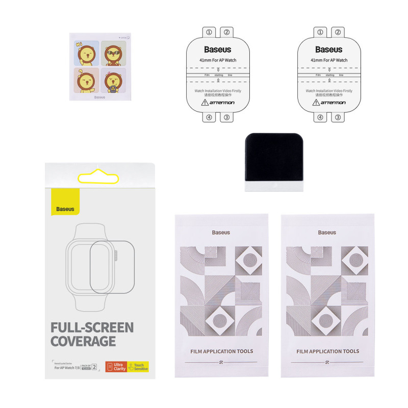 Apsauginė folija Apple Watch 7/ 8/ 9 NanoCrystal ekranui 41mm RINKINYS iš 2 vnt.