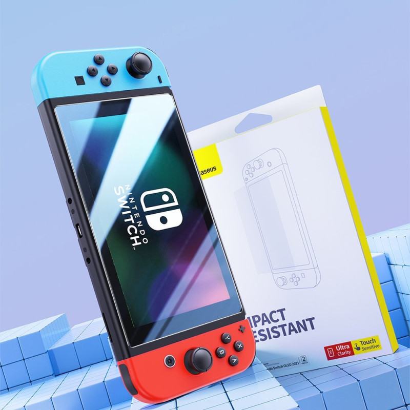 Grūdinto stiklo ekranas, skirtas Nintendo Switch OLED 2021 Crystal SET iš 2 vnt.