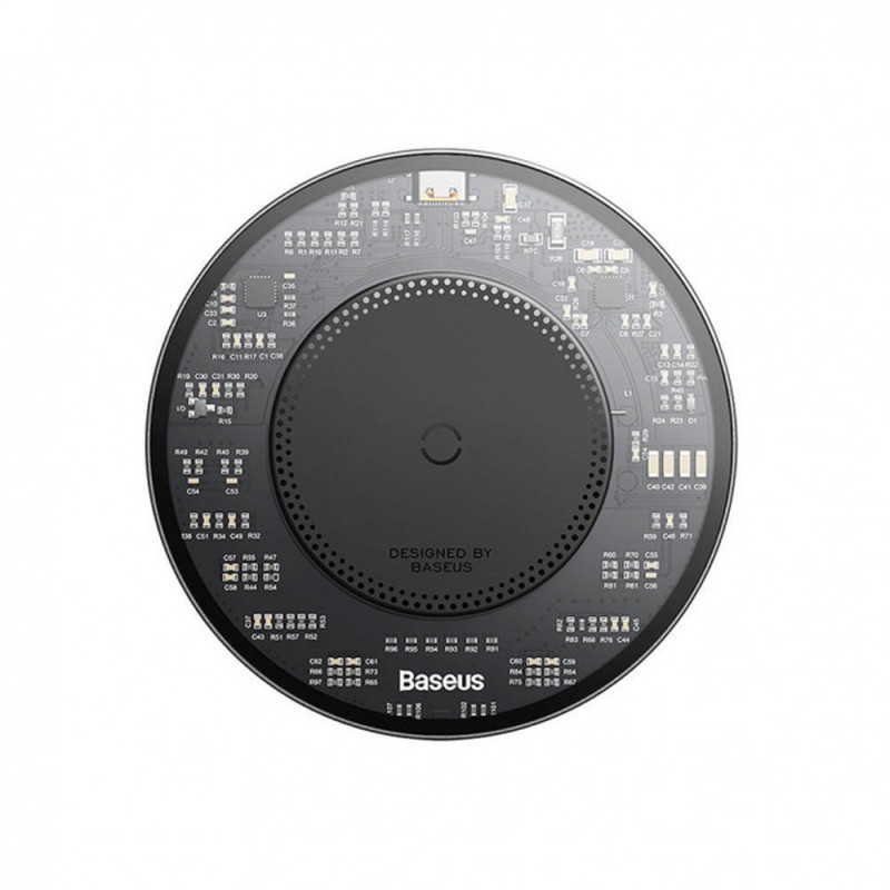 Magnetinis indukcinis telefono įkroviklis 15W + USB-C laidas 1m, juodas
