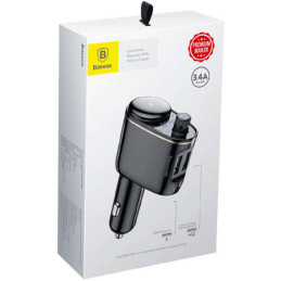 
2in1 Bluetooth FM automobilinis siųstuvas ir 2x USB įkroviklis, juodas

