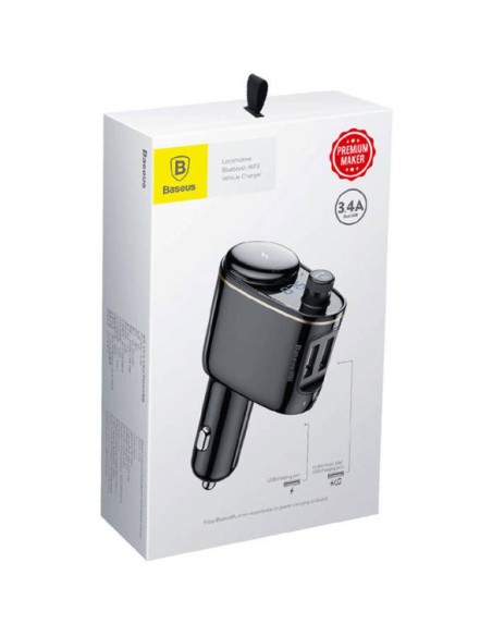 
2in1 Bluetooth FM automobilinis siųstuvas ir 2x USB įkroviklis, juodas
