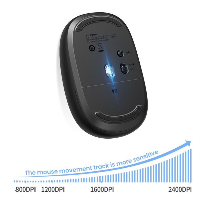 Belaidė pelė kompiuteriui USB 2.4GHz, tamsiai mėlyna
