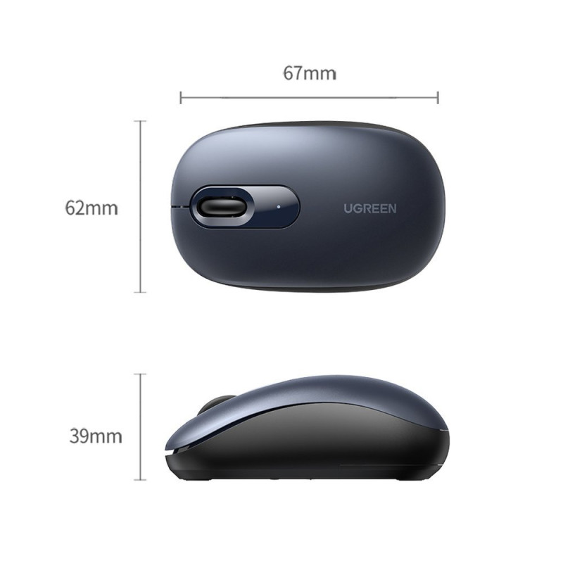 Belaidė pelė kompiuteriui USB 2.4GHz, tamsiai mėlyna