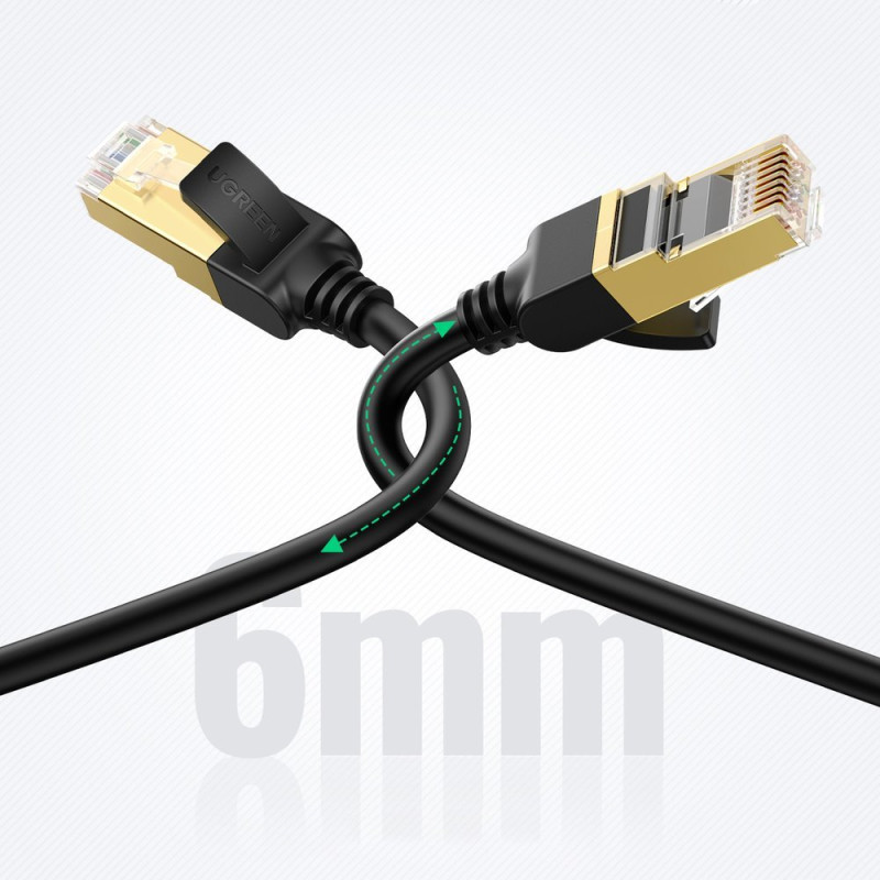 STP RJ45 Cat 7 patch cord tinklo kabelis 5m juodas